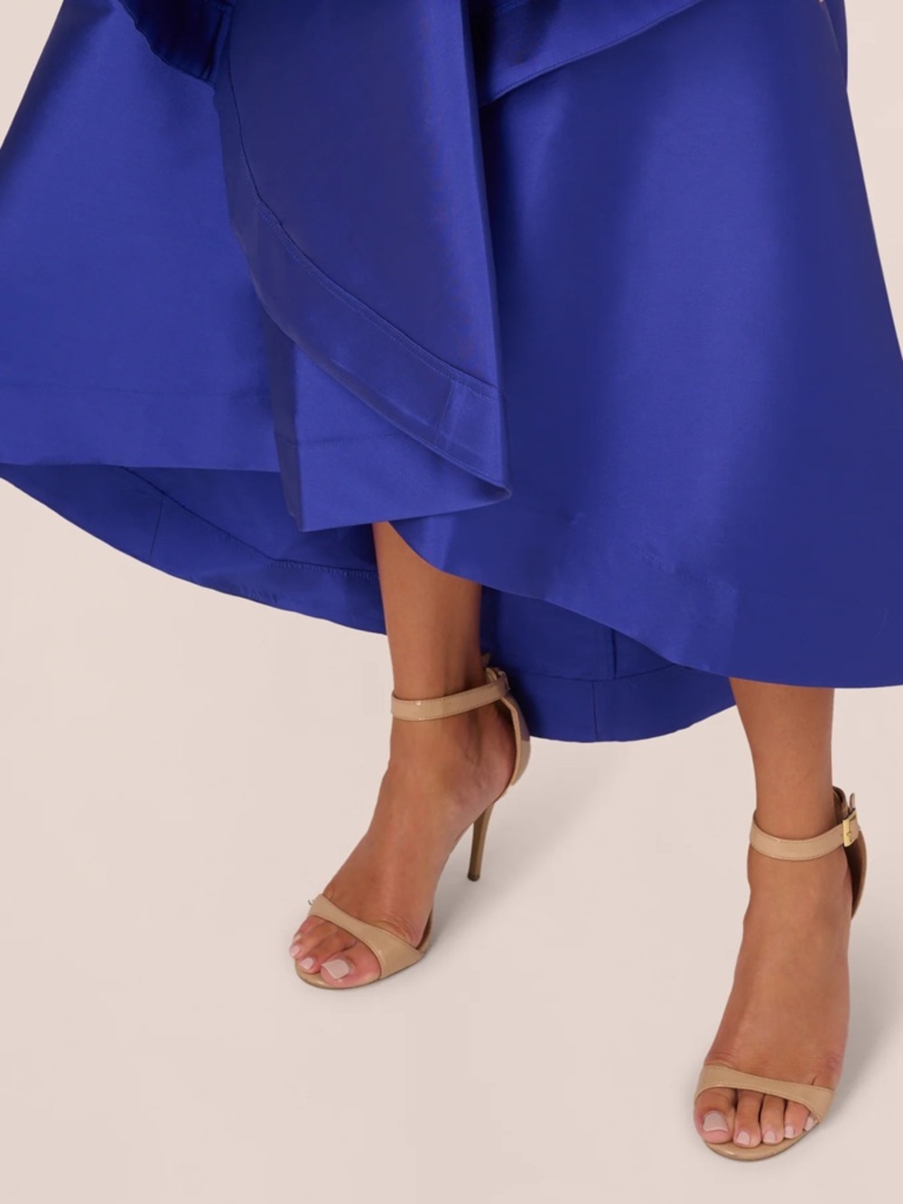 Adrianna Papell Bead Mikado High Low Dress In Ultra Blue Size 12 NWT - Picture 3 of 8